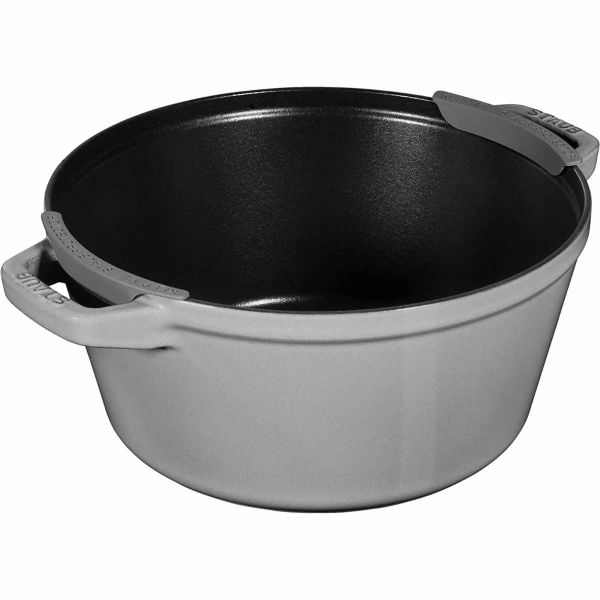 Staub Stackable Cocotte, Braiser, And Grill Pan With Lid | Graphite Grey 5 Staub Stackable Cocotte, Braiser, And Grill Pan With Lid | Graphite Grey - Image 3