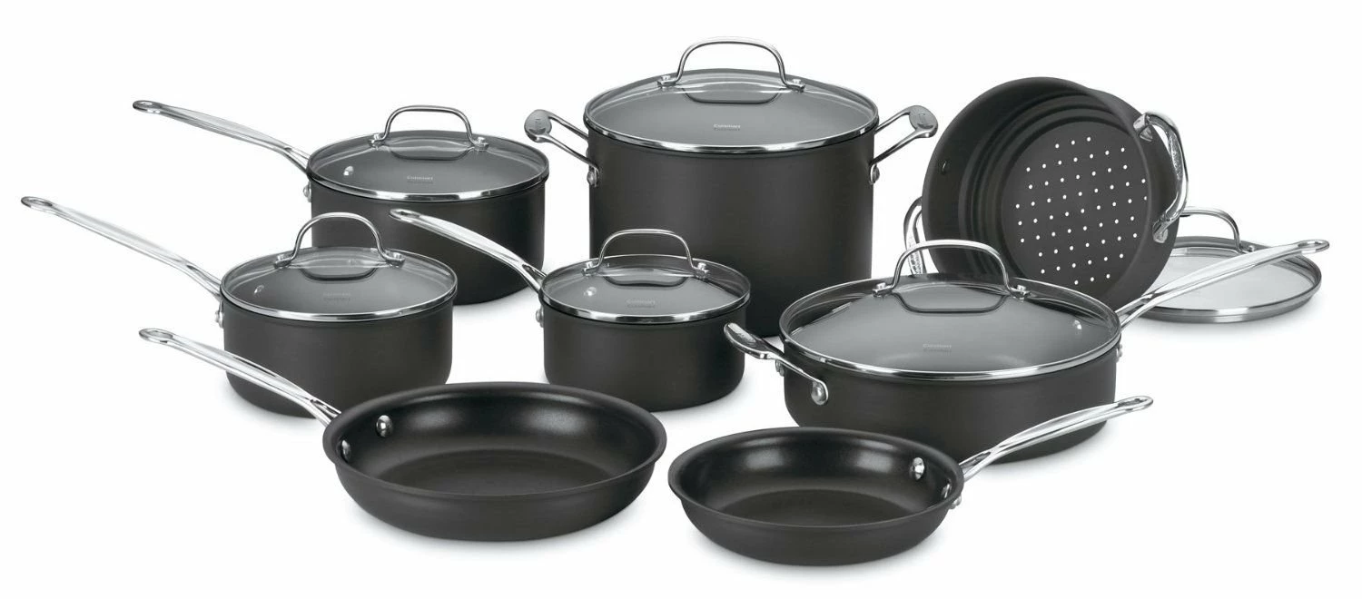 Cuisinart Chef's Classic Hard Anodized Nonstick Cookware Set | 14-Piece 3 Cuisinart Chef's Classic Hard Anodized Nonstick Cookware Set | 14-Piece