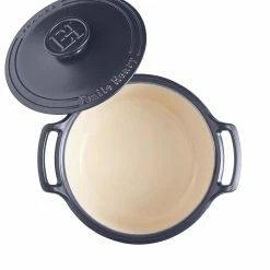 Emile Henry 4-Quart Sublime Stewpot | Indigo 10 Emile Henry 4-Quart Sublime Stewpot | Indigo -Le Creuset Shop 664740 sublime dutch oven top open