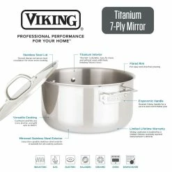 Viking Titanium 7 Ply Mirror 10-Piece Cookware Set 19 Viking Titanium 7 Ply Mirror 10-Piece Cookware Set -Le Creuset Shop 7 ply titanium f b graphic 01