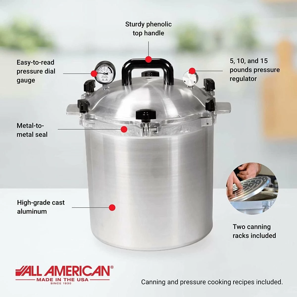 All American 1930 No. 925 Pressure Canner & Cooker | 25-Quart 4 All American 1930 No. 925 Pressure Canner & Cooker | 25-Quart - Image 2
