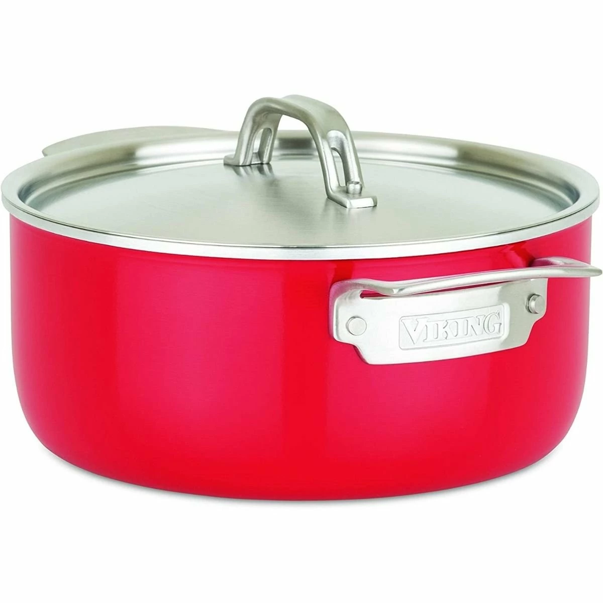 Viking Multi Ply Stainless 11-Piece Cookware Set | Red 4 Viking Multi Ply Stainless 11-Piece Cookware Set | Red - Image 2