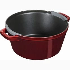 Staub Stackable Cocotte, Braiser, And Grill Pan With Lid | Grenadine -Le Creuset Shop 715ps1fpcrl. ac sl1500
