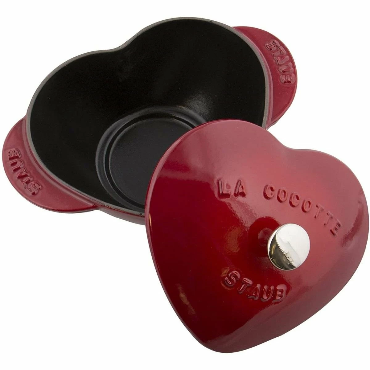 Staub 1.75 Qt. Heart Cocotte/Dutch Oven | Cherry Red 4 Staub 1.75 Qt. Heart Cocotte/Dutch Oven | Cherry Red - Image 2