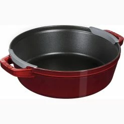 Staub Stackable Cocotte, Braiser, And Grill Pan With Lid | Grenadine -Le Creuset Shop 71bmnjo9oil. ac sl1500