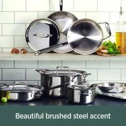 All-Clad D5 Brushed Stainless Steel 14-Piece Cookware Set 16 All-Clad D5 Brushed Stainless Steel 14-Piece Cookware Set -Le Creuset Shop 71sq6s dv4l. ac sl1500