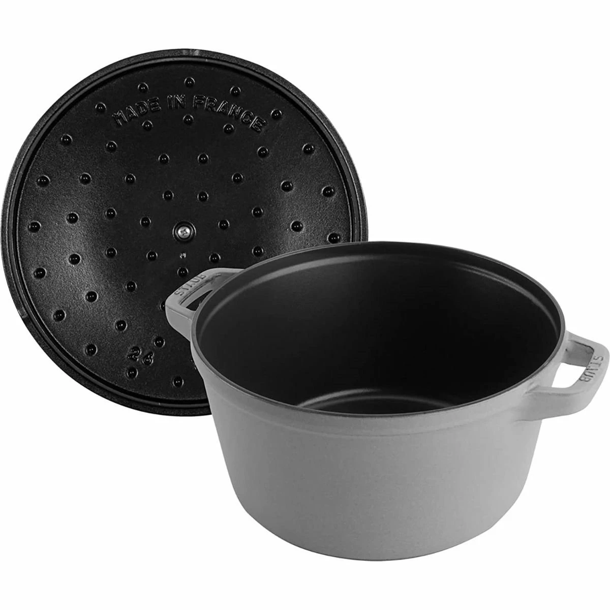 Staub Stackable Cocotte, Braiser, And Grill Pan With Lid | Graphite Grey 9 Staub Stackable Cocotte, Braiser, And Grill Pan With Lid | Graphite Grey - Image 7