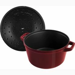 Staub Stackable Cocotte, Braiser, And Grill Pan With Lid | Grenadine -Le Creuset Shop 71vb wk 76l. ac sl1500