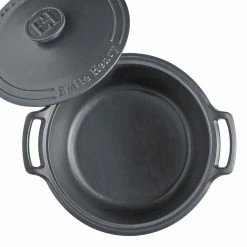 Emile Henry 7.5-Quart Sublime Stewpot | Graphite 10 Emile Henry 7.5-Quart Sublime Stewpot | Graphite -Le Creuset Shop 774770 sublime dutch oven top open