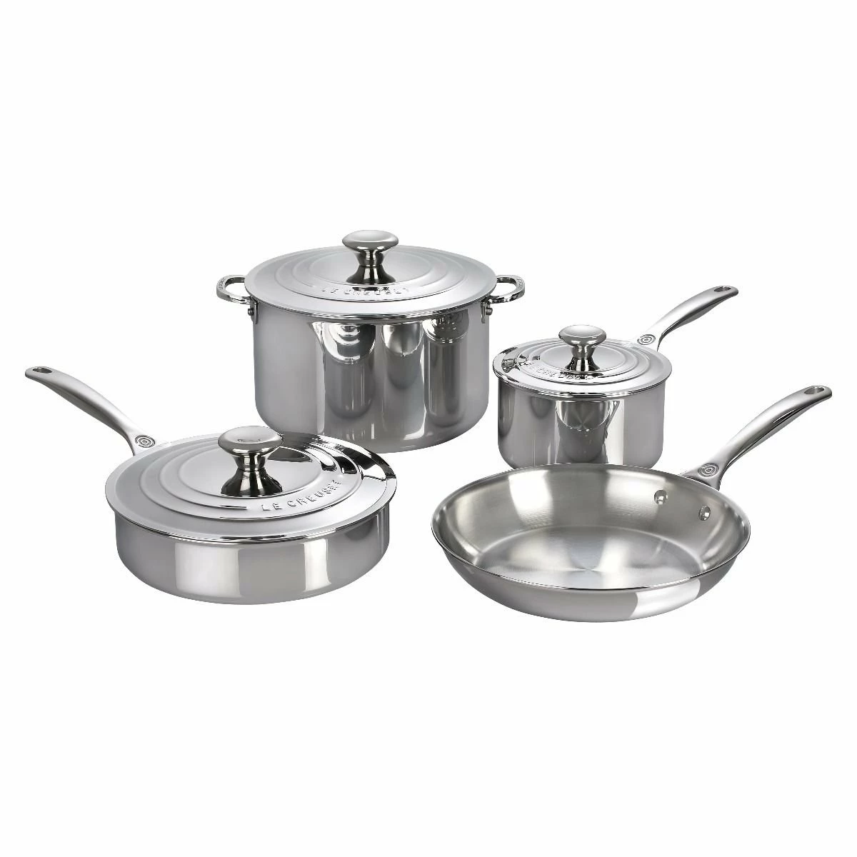 Le Creuset 7-Piece Cookware Set | Tri-Ply Stainless Steel 3 Le Creuset 7-Piece Cookware Set | Tri-Ply Stainless Steel