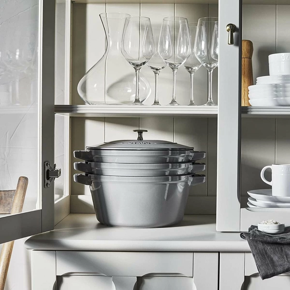 Staub Stackable Cocotte, Braiser, And Grill Pan With Lid | Graphite Grey 14 Staub Stackable Cocotte, Braiser, And Grill Pan With Lid | Graphite Grey - Image 12