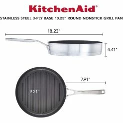KitchenAid Non-Electrics KitchenAid 10.25" Stainless Steel 3-Ply Round Grill Pan | Nonstick 16 KitchenAid Non-Electrics KitchenAid 10.25" Stainless Steel 3-Ply Round Grill Pan | Nonstick -Le Creuset Shop 81m0kh9yjrl. ac sl1500