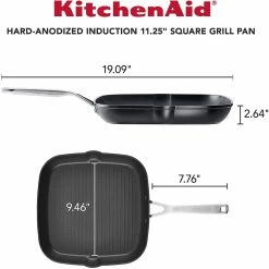 KitchenAid Non-Electrics KitchenAid Nonstick Hard Anodized Induction Square Grill Pan/Griddle With Pouring Spouts | 11.25" 15 KitchenAid Non-Electrics KitchenAid Nonstick Hard Anodized Induction Square Grill Pan/Griddle With Pouring Spouts | 11.25" -Le Creuset Shop 81qsnwzbekl. ac sl1500 1