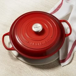 Le Creuset 3.5 Qt. Signature Enameled Cast Iron Braiser With Stainless Steel Knob | Cerise/Cherry Red 17 Le Creuset 3.5 Qt. Signature Enameled Cast Iron Braiser With Stainless Steel Knob | Cerise/Cherry Red -Le Creuset Shop cer3