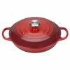 Le Creuset 2.25 Qt. Signature Enameled Cast Iron Braiser With Stainless Steel Knob | Cerise/Cherry Red -Le Creuset Shop cermain1