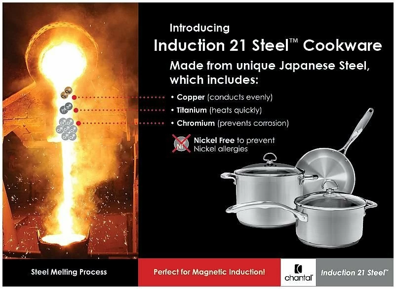 Chantal 21 Steel Induction 9 Piece Cookware Set 4 Chantal 21 Steel Induction 9 Piece Cookware Set - Image 2