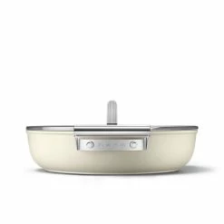 SMEG 4 Qt. Nonstick Deep Pan With Lid | Cream -Le Creuset Shop ckfd2811crm 5