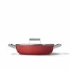 SMEG 4 Qt. Nonstick Deep Pan With Lid | Red 1 SMEG 4 Qt. Nonstick Deep Pan With Lid | Red -Le Creuset Shop ckfd2811rdm