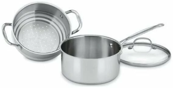 Cuisinart Chef's Classic Stainless Steel 3-Piece Chef's Classic Steamer Set 3 Cuisinart Chef's Classic Stainless Steel 3-Piece Chef's Classic Steamer Set
