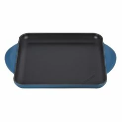Le Creuset 9.5" Square Signature Enameled Cast Iron Griddle Pan | Deep Teal