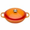 Le Creuset 2.25 Qt. Signature Enameled Cast Iron Braiser With Stainless Steel Knob | Flame Orange -Le Creuset Shop flame main 1