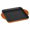 Le Creuset 9.5" Square Signature Enameled Cast Iron Griddle Pan | Flame Orange 1 Le Creuset 9.5" Square Signature Enameled Cast Iron Griddle Pan | Flame Orange -Le Creuset Shop flamegriddle1