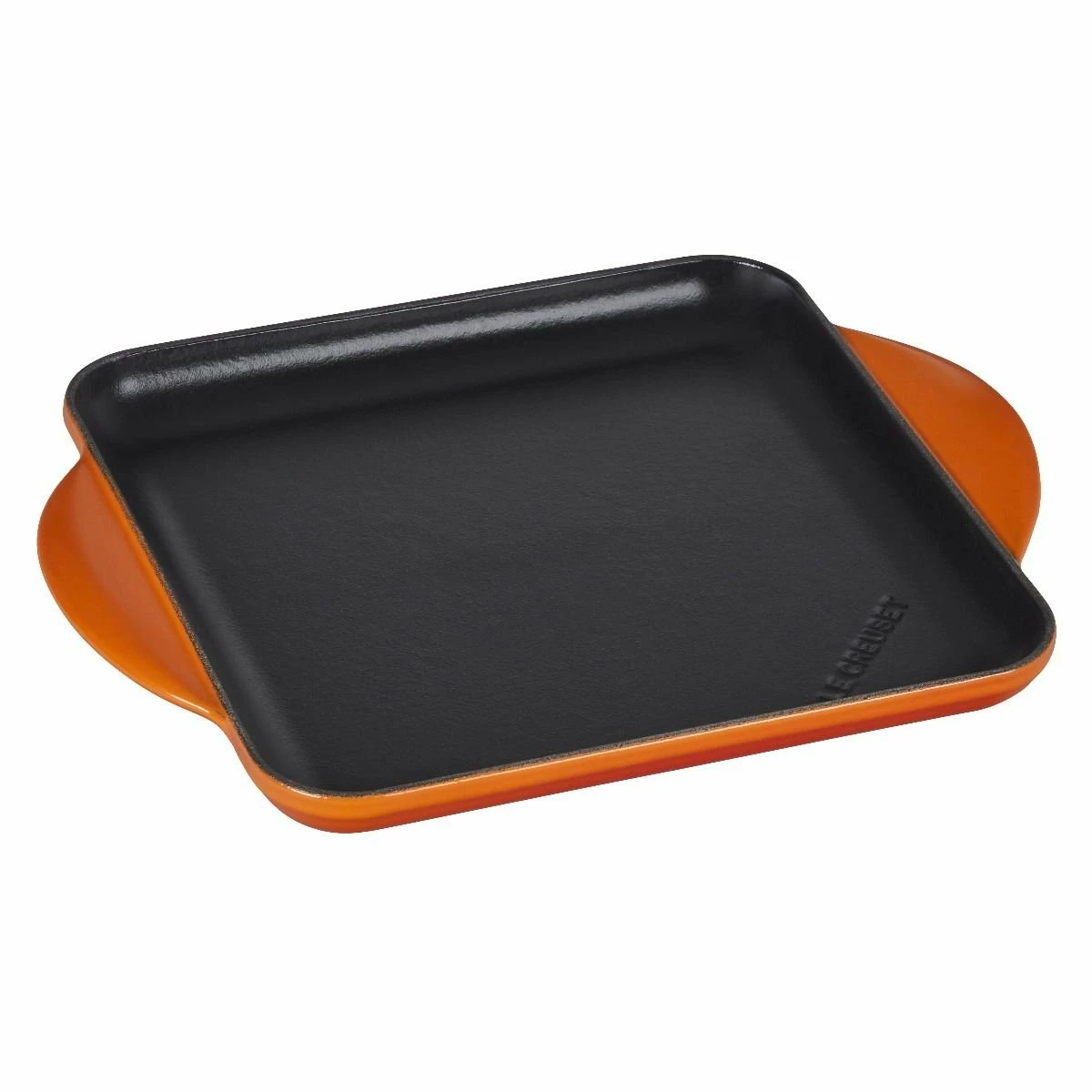 Le Creuset 9.5" Square Signature Enameled Cast Iron Griddle Pan | Flame Orange 3 Le Creuset 9.5" Square Signature Enameled Cast Iron Griddle Pan | Flame Orange