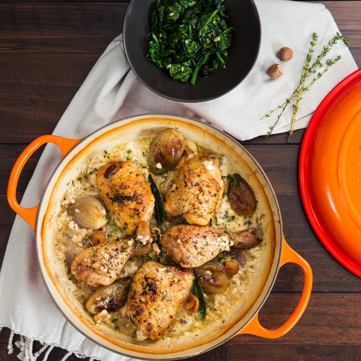 Le Creuset 2.25 Qt. Signature Enameled Cast Iron Braiser With Stainless Steel Knob | Flame Orange 7 Le Creuset 2.25 Qt. Signature Enameled Cast Iron Braiser With Stainless Steel Knob | Flame Orange - Image 5