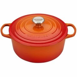 Le Creuset 5-Piece Signature Cookware Set With Stainless Steel Knobs | Flame Orange 13 Le Creuset 5-Piece Signature Cookware Set With Stainless Steel Knobs | Flame Orange -Le Creuset Shop frenchoven1