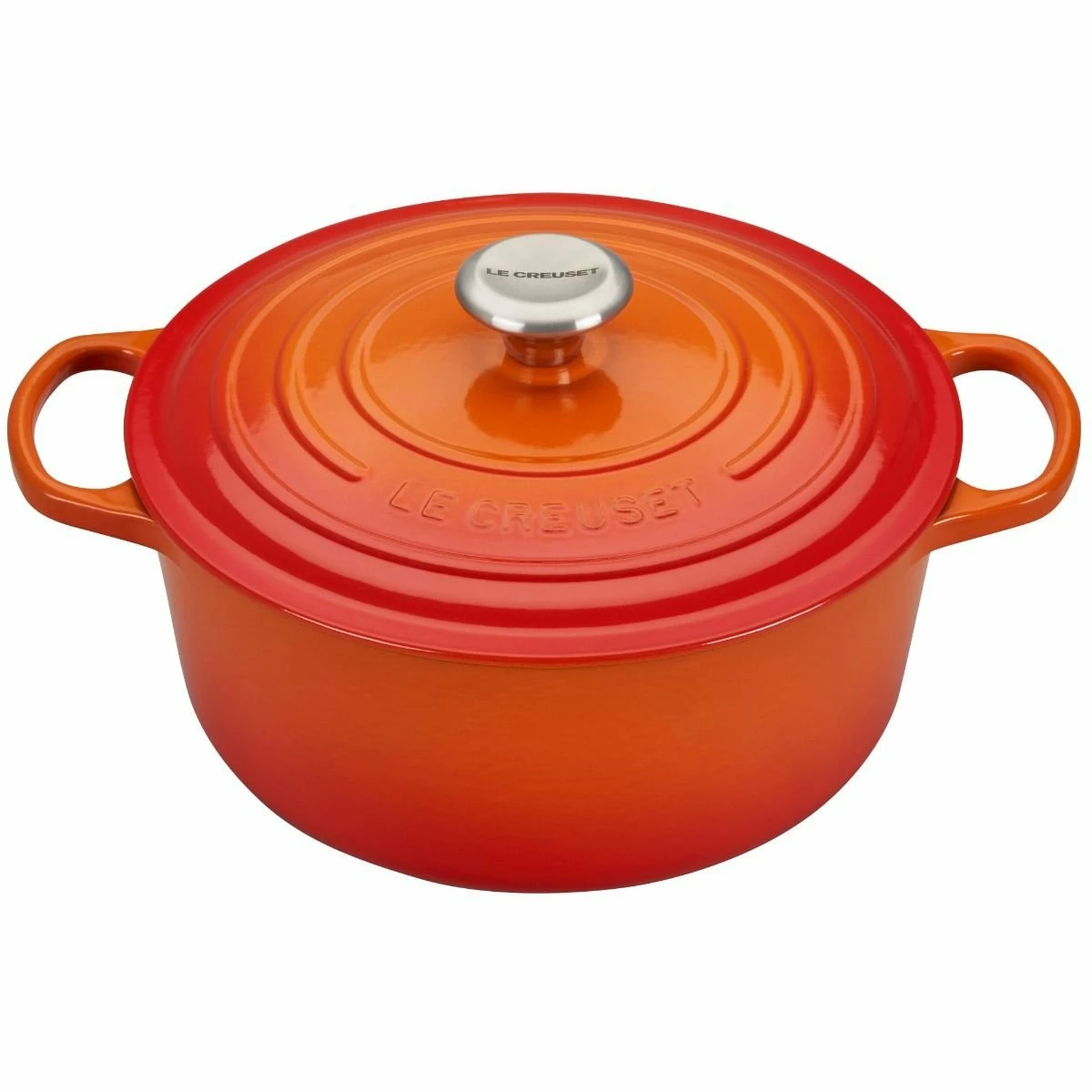 Le Creuset 5-Piece Signature Cookware Set With Stainless Steel Knobs | Flame Orange 6 Le Creuset 5-Piece Signature Cookware Set With Stainless Steel Knobs | Flame Orange - Image 4