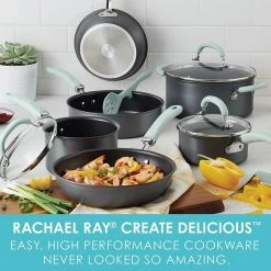 Rachael Ray 11-Piece Hard Anodized Cookware Set | Light Blue 15 Rachael Ray 11-Piece Hard Anodized Cookware Set | Light Blue -Le Creuset Shop hardblue2