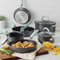 Rachael Ray 11-Piece Hard Anodized Cookware Set | Light Blue 23 Rachael Ray 11-Piece Hard Anodized Cookware Set | Light Blue -Le Creuset Shop hardblue8