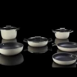 SMEG 4 Qt. Nonstick Deep Pan With Lid | Cream -Le Creuset Shop hqdefault 30 49