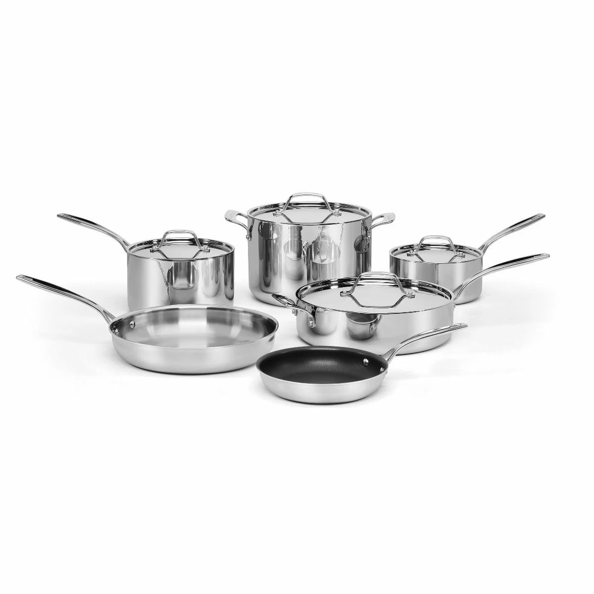 Cuisinart Custom-Clad 5-Ply Stainless Steel Cookware Set | 10-Piece 3 Cuisinart Custom-Clad 5-Ply Stainless Steel Cookware Set | 10-Piece