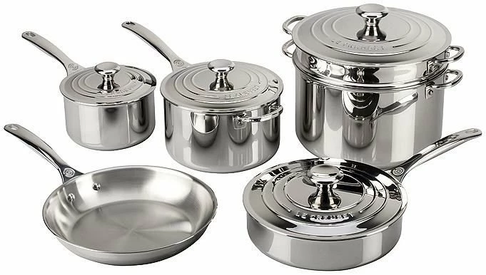 Le Creuset 10-Piece Cookware Set | Tri-Ply Stainless Steel 3 Le Creuset 10-Piece Cookware Set | Tri-Ply Stainless Steel
