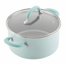 Rachael Ray 13-Piece Enameled Cookware Set | Light Blue Shimmer 20 Rachael Ray 13-Piece Enameled Cookware Set | Light Blue Shimmer -Le Creuset Shop lightbluecook6