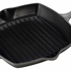 Le Creuset 10.25" Square Signature Cast Iron Grill Skillet | Oyster Grey