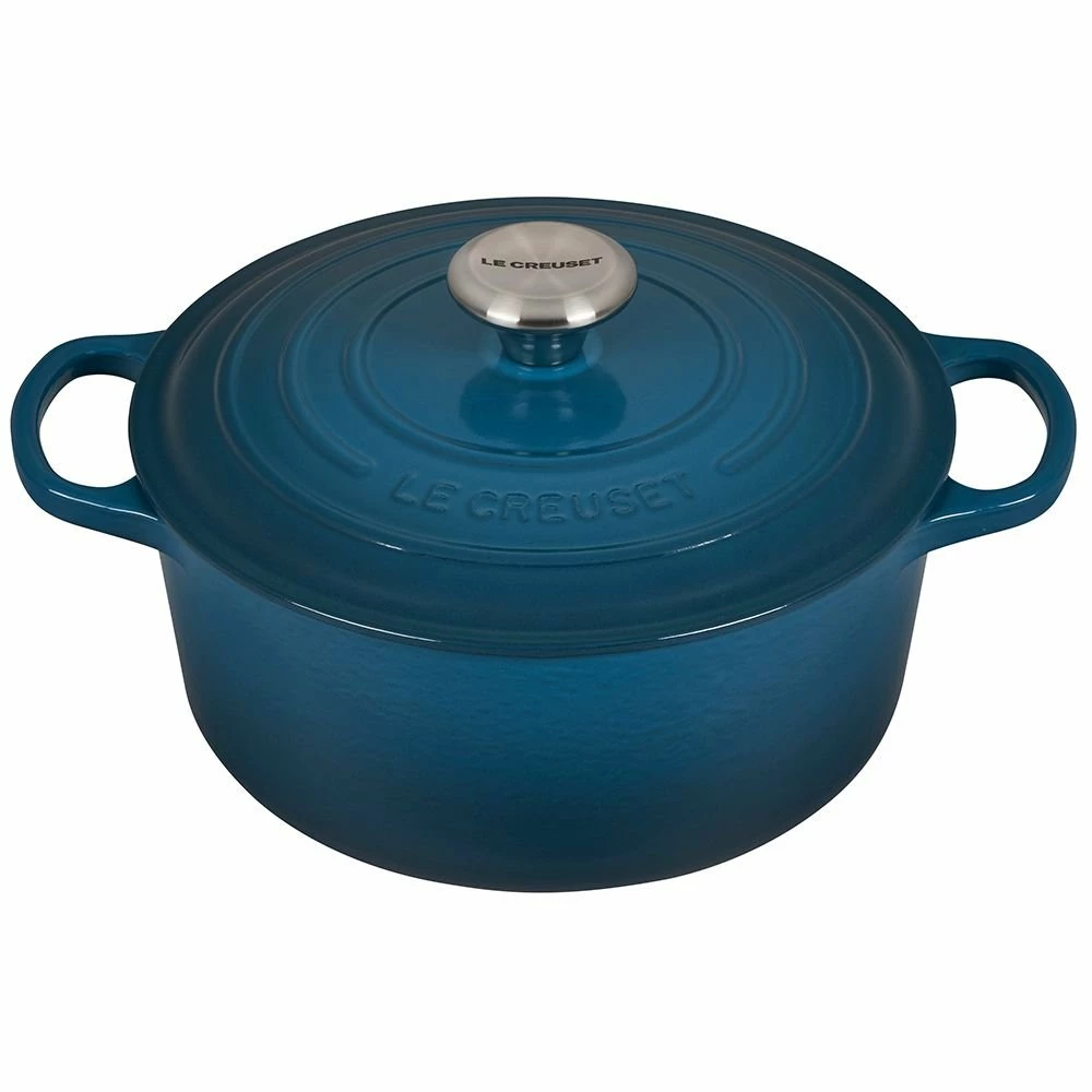 Le Creuset 4.5 Qt. Round Signature Dutch Oven With Stainless Steel Knob | Deep Teal 3 Le Creuset 4.5 Qt. Round Signature Dutch Oven With Stainless Steel Knob | Deep Teal
