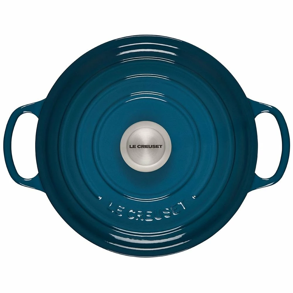 Le Creuset 4.5 Qt. Round Signature Dutch Oven With Stainless Steel Knob | Deep Teal 5 Le Creuset 4.5 Qt. Round Signature Dutch Oven With Stainless Steel Knob | Deep Teal - Image 3