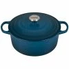 Le Creuset 5.5 Qt. Round Signature Cast Iron Dutch Oven With Stainless Steel Knob | Deep Teal -Le Creuset Shop ls2501 267dss