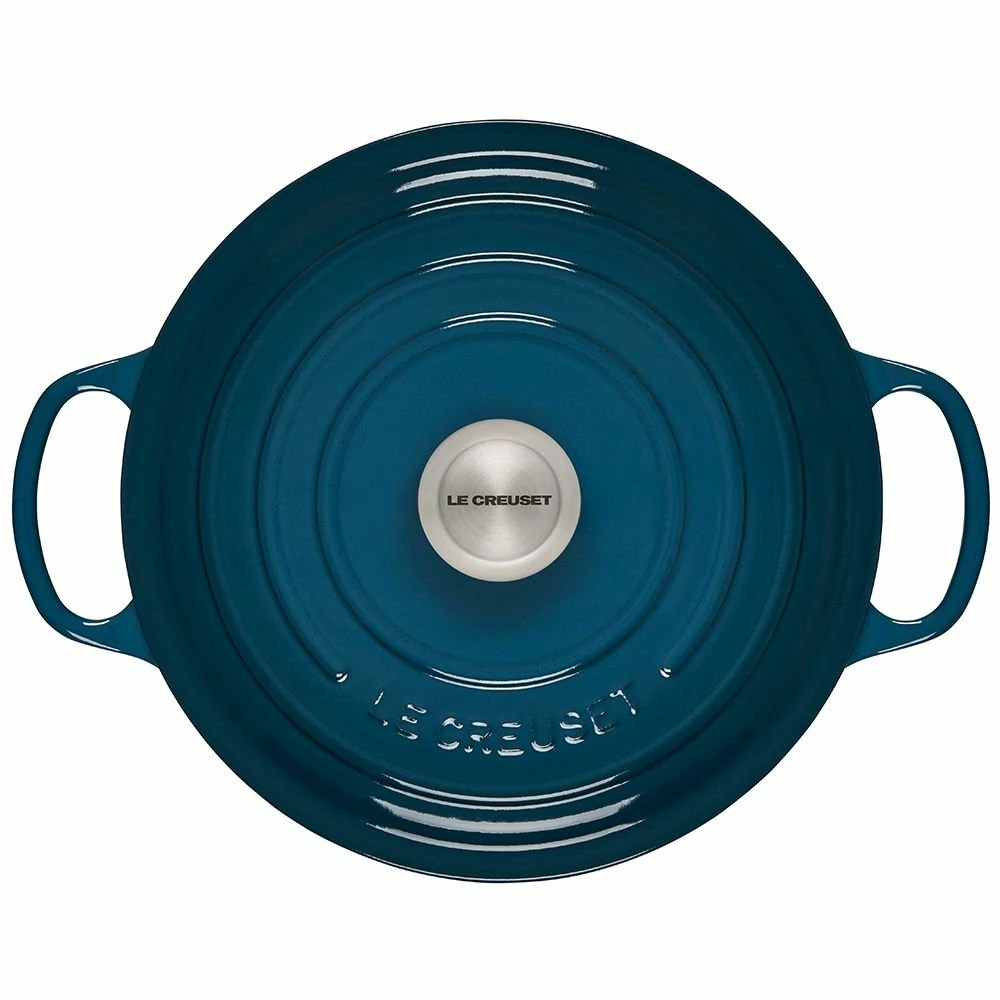 Le Creuset 5.5 Qt. Round Signature Cast Iron Dutch Oven With Stainless Steel Knob | Deep Teal 5 Le Creuset 5.5 Qt. Round Signature Cast Iron Dutch Oven With Stainless Steel Knob | Deep Teal - Image 3