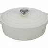Le Creuset 6.75 Qt. Oval Signature Dutch Oven With Stainless Steel Knob | White 1 Le Creuset 6.75 Qt. Oval Signature Dutch Oven With Stainless Steel Knob | White -Le Creuset Shop ls2502 3116ss oval french oven signature 6.75 quart white