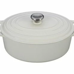 Le Creuset 6.75 Qt. Oval Signature Dutch Oven With Stainless Steel Knob | White