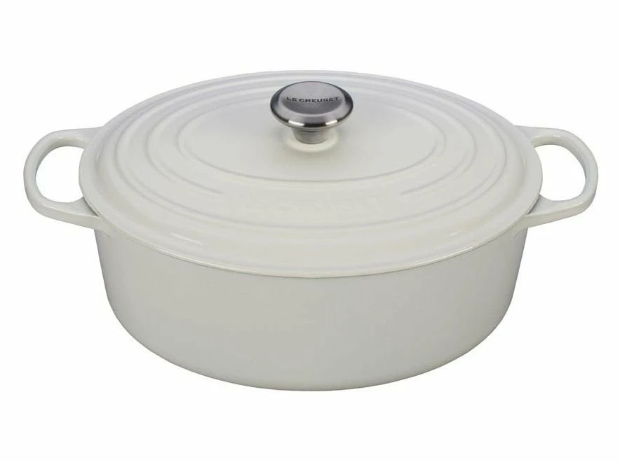 Le Creuset 6.75 Qt. Oval Signature Dutch Oven With Stainless Steel Knob | White 3 Le Creuset 6.75 Qt. Oval Signature Dutch Oven With Stainless Steel Knob | White