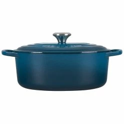 Le Creuset 6.75 Qt. Oval Signature Dutch Oven With Stainless Steel Knob | Deep Teal -Le Creuset Shop ls2502 317dss 2