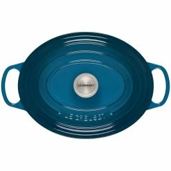 Le Creuset 6.75 Qt. Oval Signature Dutch Oven With Stainless Steel Knob | Deep Teal -Le Creuset Shop ls2502 317dss 3
