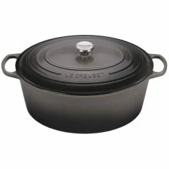 Le Creuset 15.5 Qt. Oval Signature Dutch Oven With Stainless Steel Knob | Oyster Grey