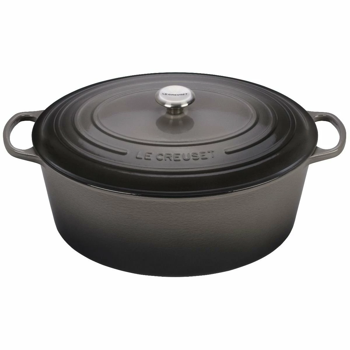 Le Creuset 15.5 Qt. Oval Signature Dutch Oven With Stainless Steel Knob | Oyster Grey 3 Le Creuset 15.5 Qt. Oval Signature Dutch Oven With Stainless Steel Knob | Oyster Grey