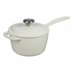 Le Creuset 5-Piece Signature Cookware Set With Stainless Steel Knobs | White -Le Creuset Shop ls2518 1616ss enameled cast iron sauce pan 1.75 quart 1
