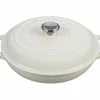 Le Creuset 3.5 Qt. Signature Enameled Cast Iron Braiser With Stainless Steel Knob | White 2 Le Creuset 3.5 Qt. Signature Enameled Cast Iron Braiser With Stainless Steel Knob | White -Le Creuset Shop ls2532 3016ss signature 3.5 quart braiser white
